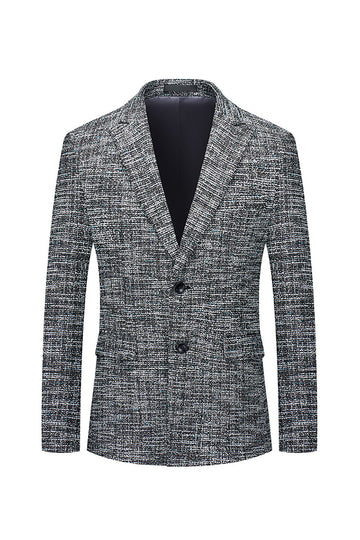 Grey Peaked Lapel Single Breasted Men's Blazer